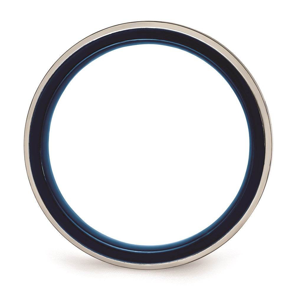 Men's Fashion Jewelry, Chisel Brand Stainless Steel Polished Blue IP-plated 5.00mm Ring Band