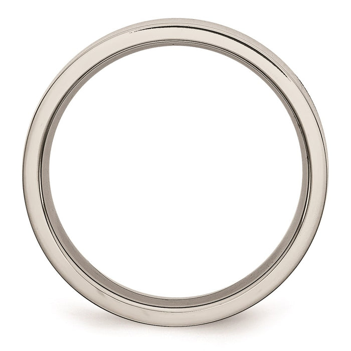 Unisex Fashion Jewelry, Chisel Brand Stainless Steel Flat 5mm Polished Ring Band