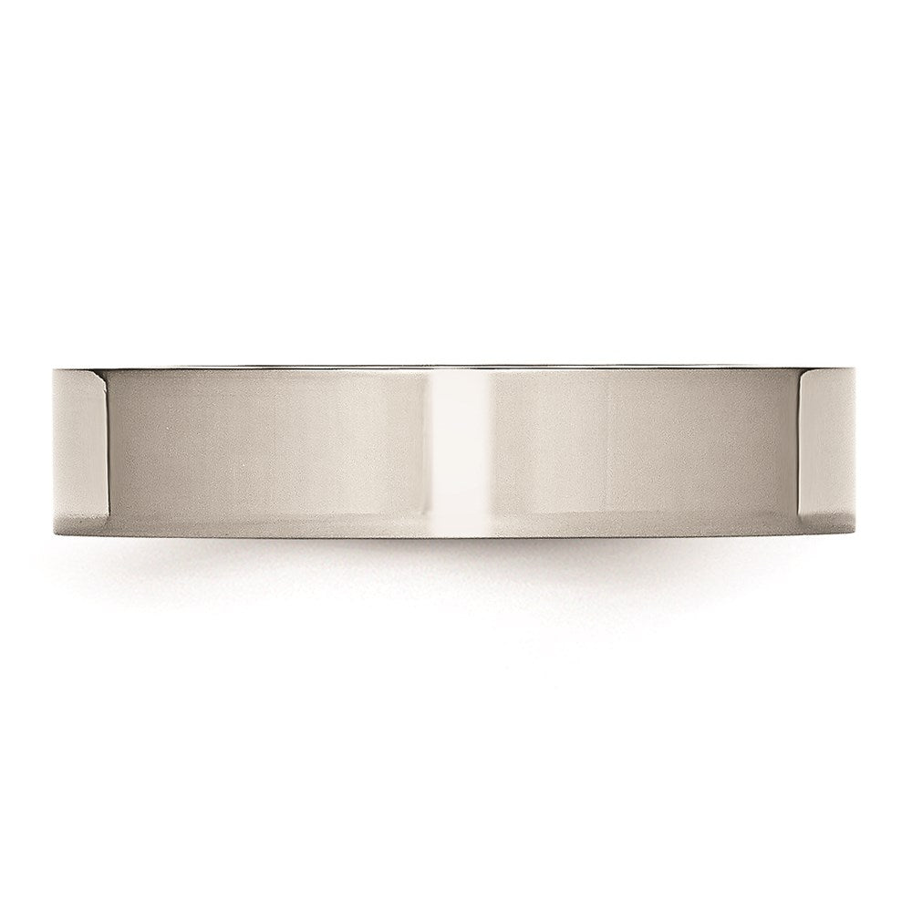Unisex Fashion Jewelry, Chisel Brand Stainless Steel Flat 5mm Polished Ring Band