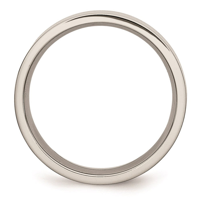 Unisex Fashion Jewelry, Chisel Brand Stainless Steel Flat 6mm Polished Ring Band