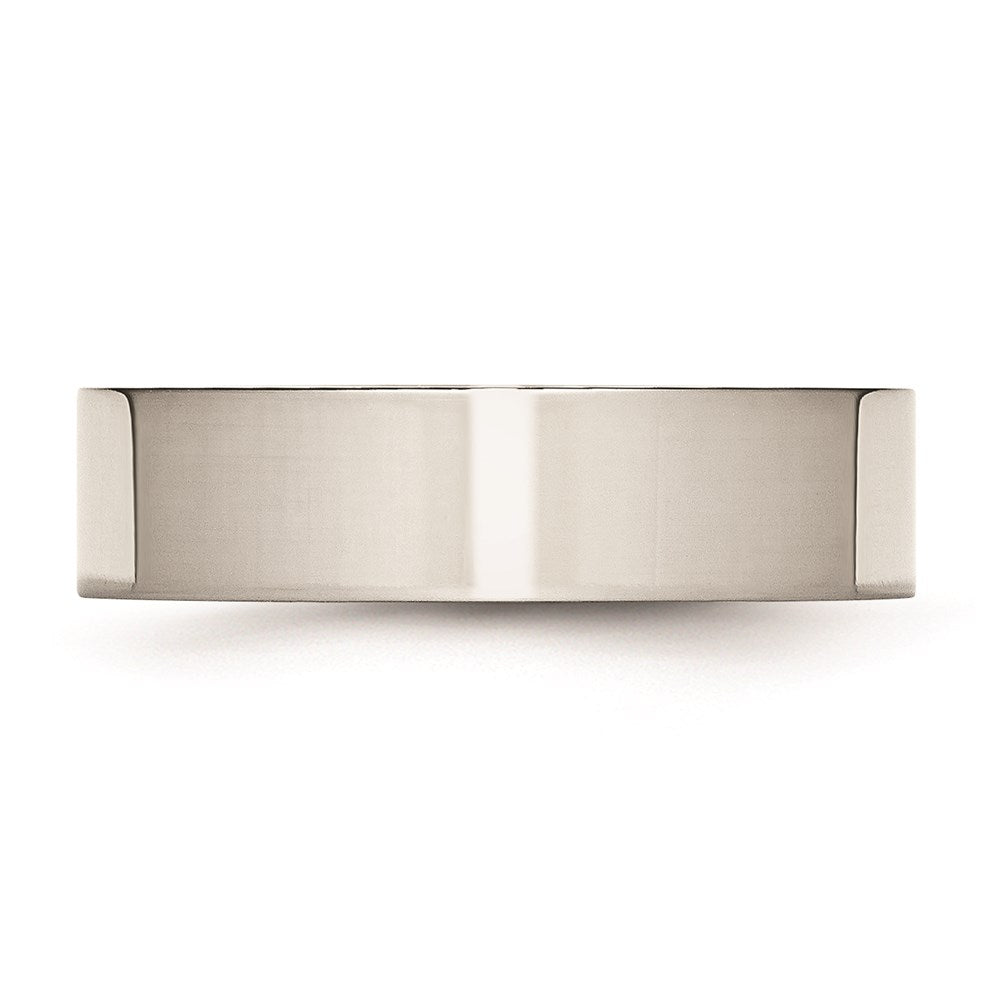 Unisex Fashion Jewelry, Chisel Brand Stainless Steel Flat 6mm Polished Ring Band