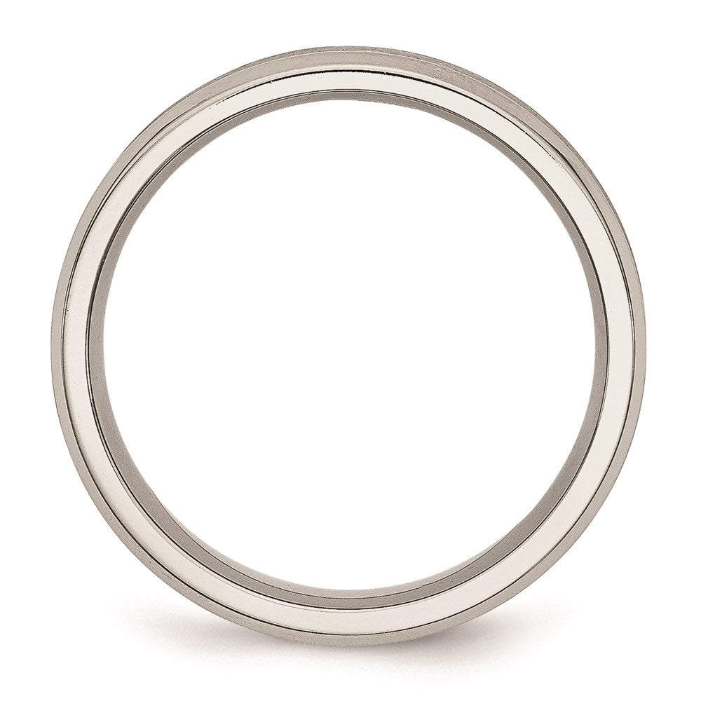 Unisex Fashion Jewelry, Chisel Brand Stainless Steel Concave Beveled Edge 6mm Brushed/Polished Ring Band