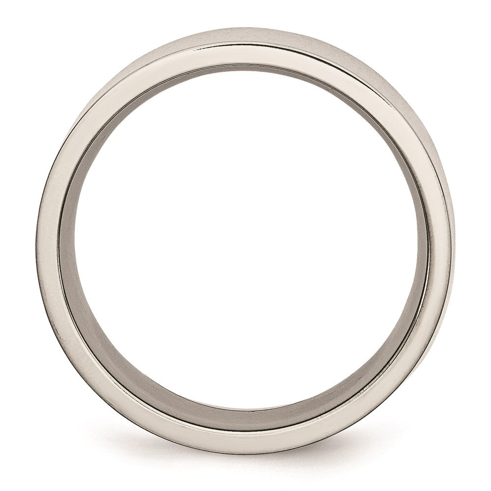 Unisex Fashion Jewelry, Chisel Brand Stainless Steel Flat 8mm Polished Ring Band