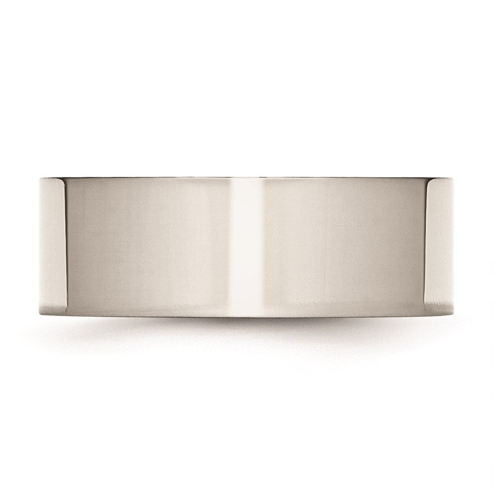 Unisex Fashion Jewelry, Chisel Brand Stainless Steel Flat 8mm Polished Ring Band