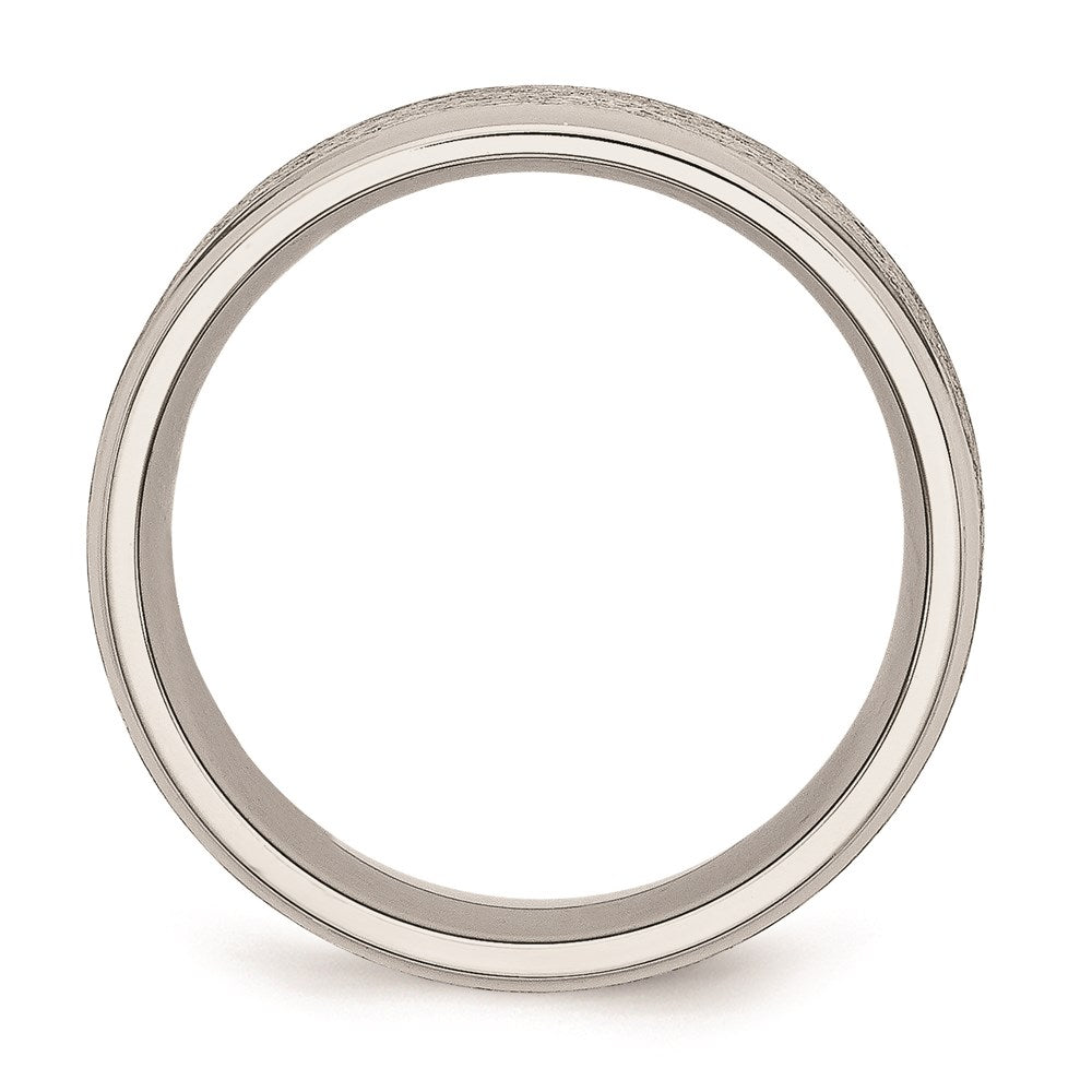 Unisex Fashion Jewelry, Chisel Brand Stainless Steel Ridged Edge 8mm Brushed and Polished Ring Band