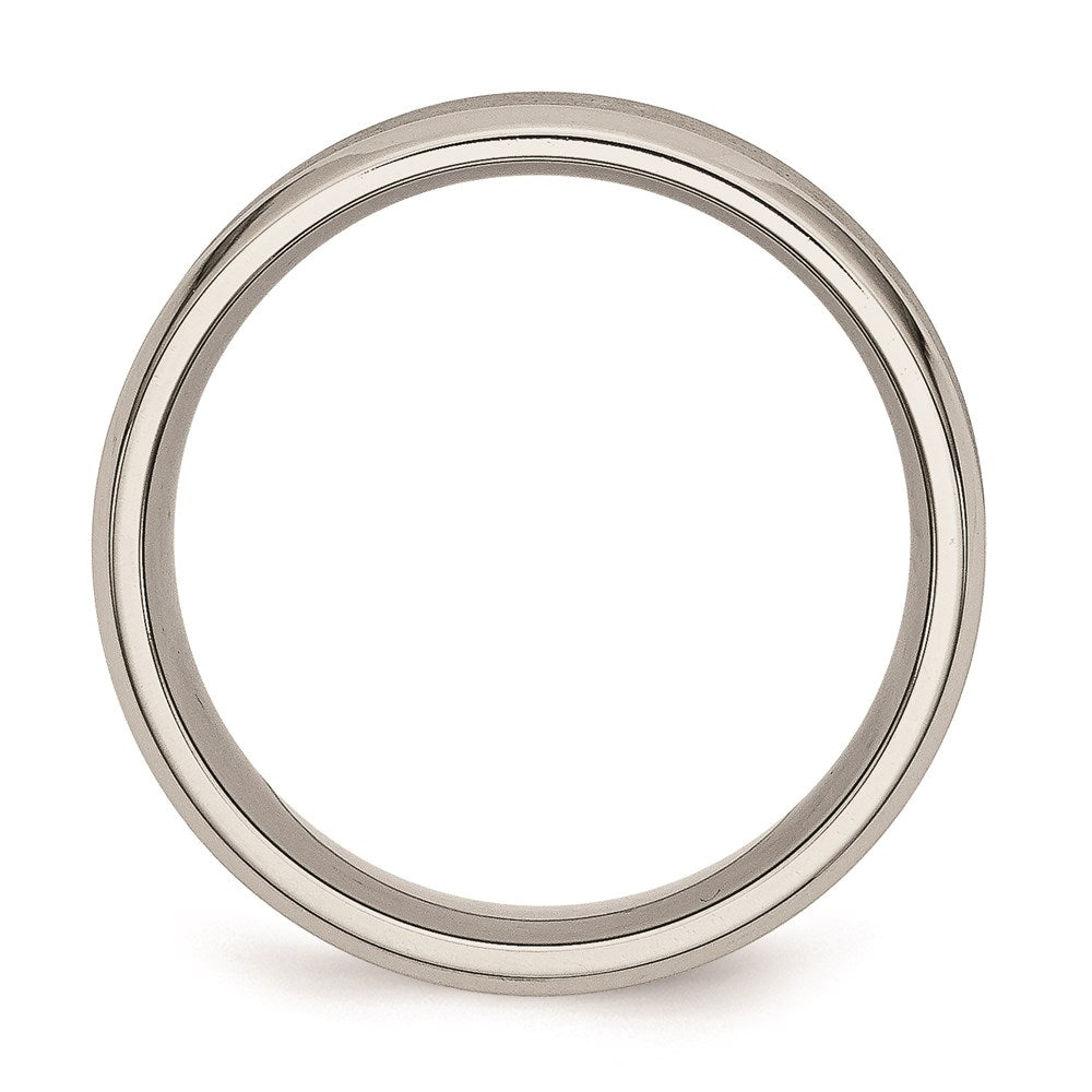 Unisex Fashion Jewelry, Chisel Brand Stainless Steel Beveled Edge Concave 8mm Brushed Ring Band