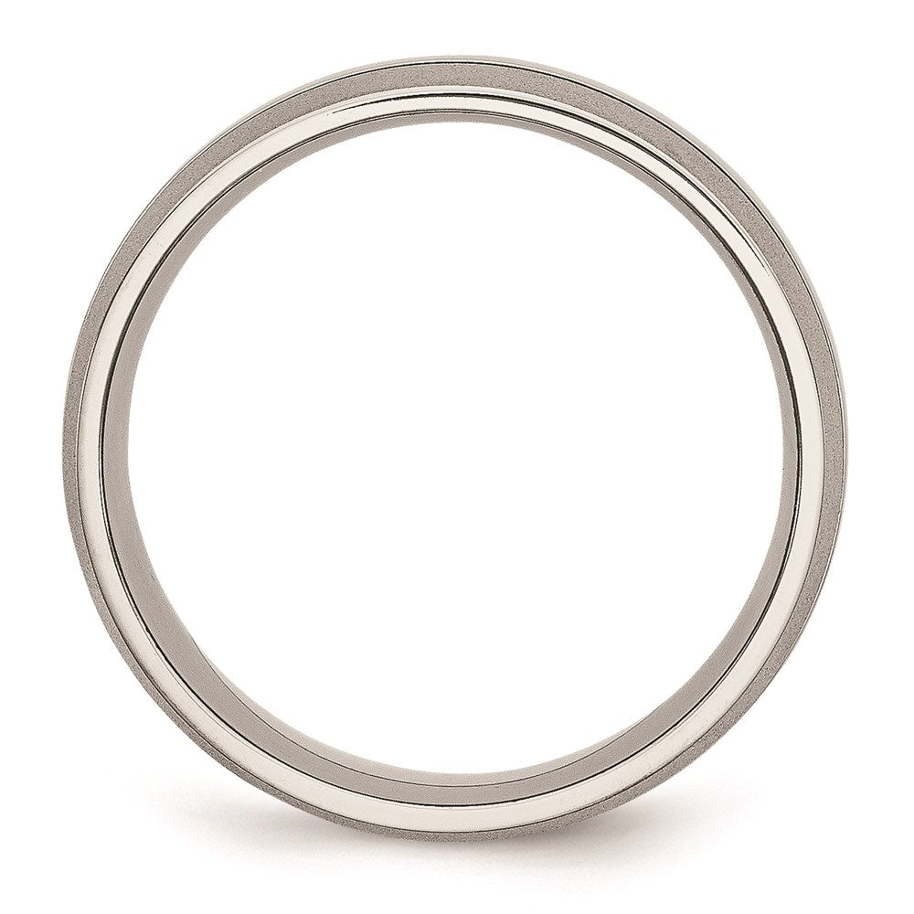 Unisex Fashion Jewelry, Chisel Brand Stainless Steel Grooved 8mm Brushed and Polished Ring Band