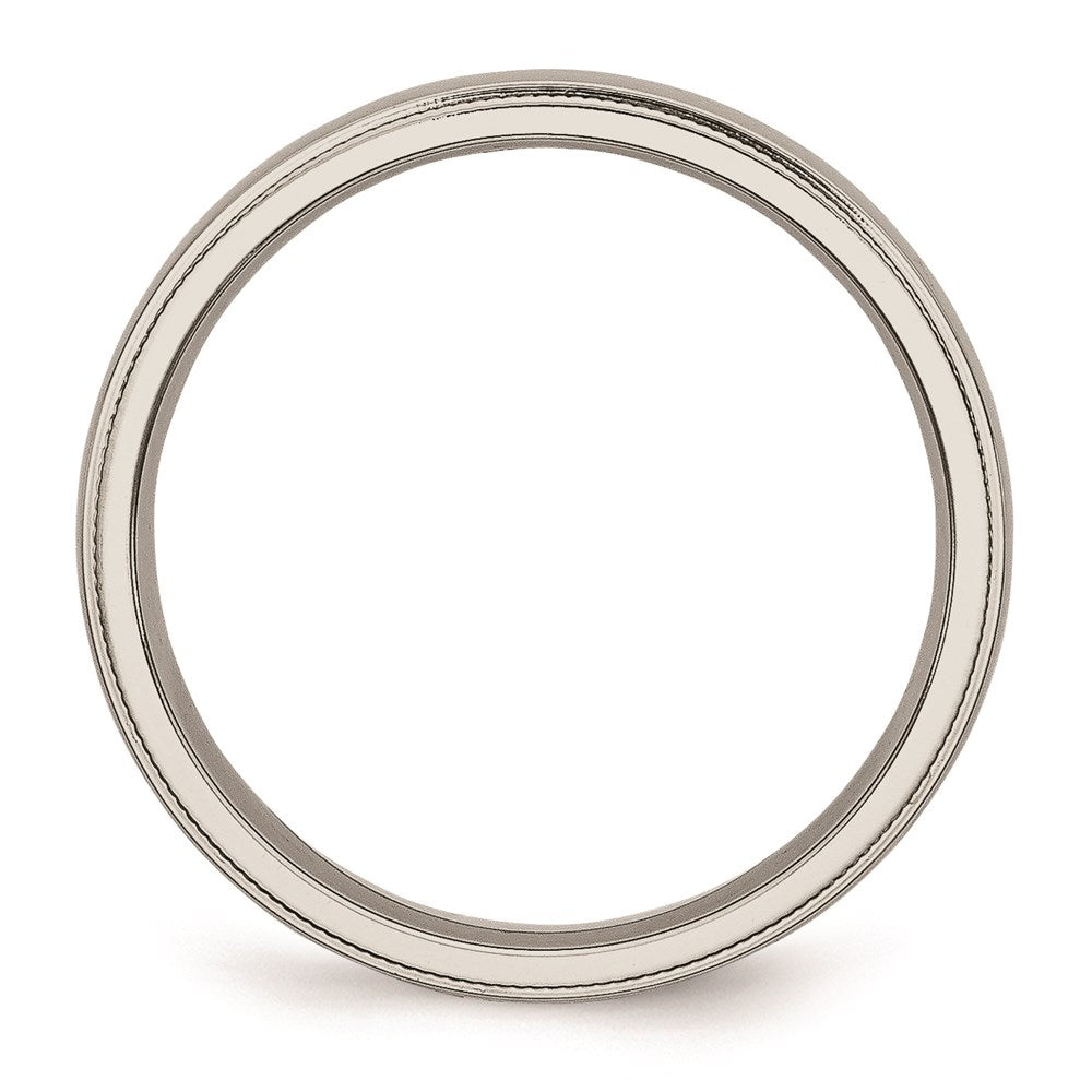 Unisex Fashion Jewelry, Chisel Brand Stainless Steel Grooved and Beaded 4mm Polished Ring Band