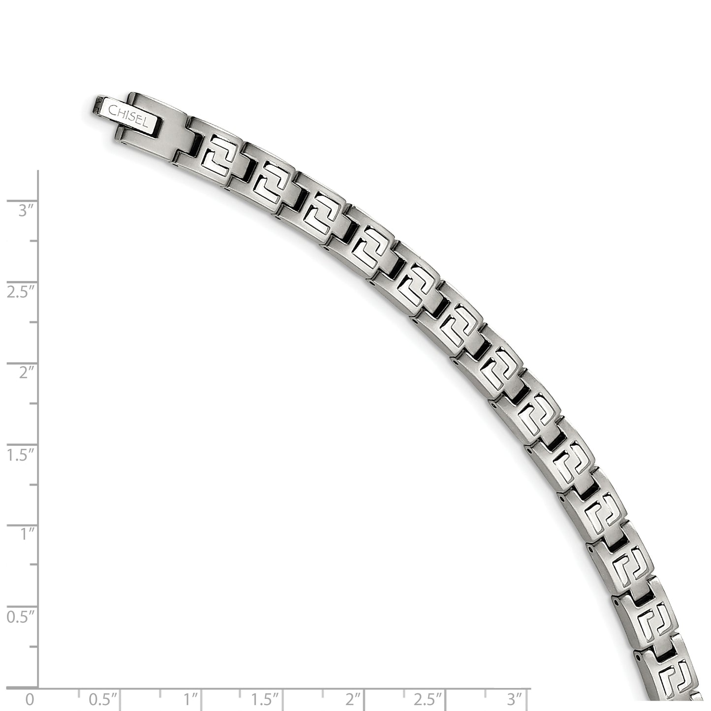 Chisel Brand Jewelry, Stainless Steel Brushed and Polished 8.5in Men's Bracelet