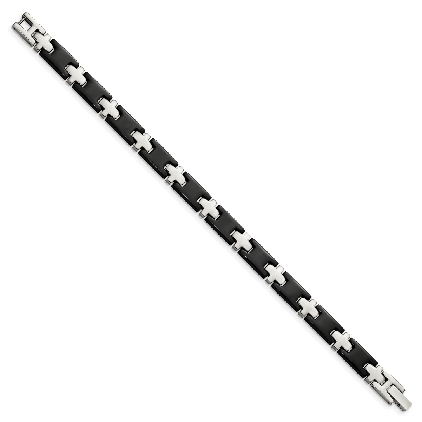 Chisel Brand Jewelry, Stainless Steel Black-plated 8in Men's Bracelet