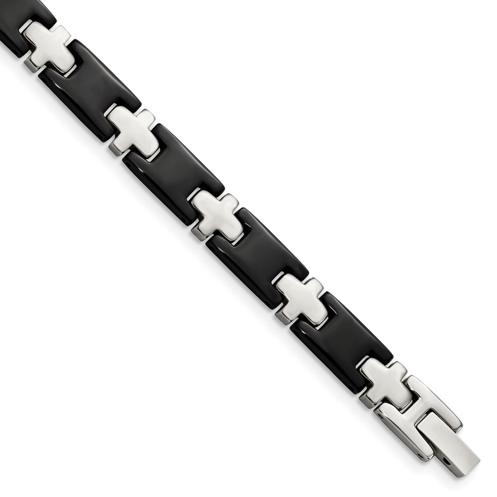 Chisel Brand Jewelry, Stainless Steel Black-plated 8in Men's Bracelet