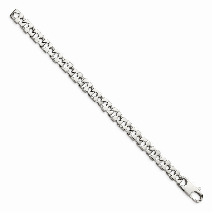 Chisel Brand Jewelry, Stainless Steel Square Link 8.5in Bracelet