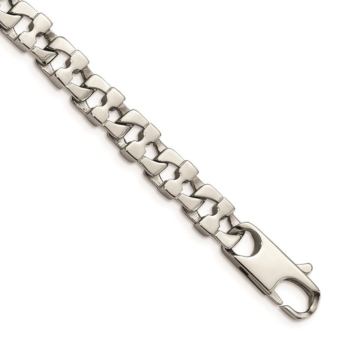 Chisel Brand Jewelry, Stainless Steel Square Link 8.5in Bracelet