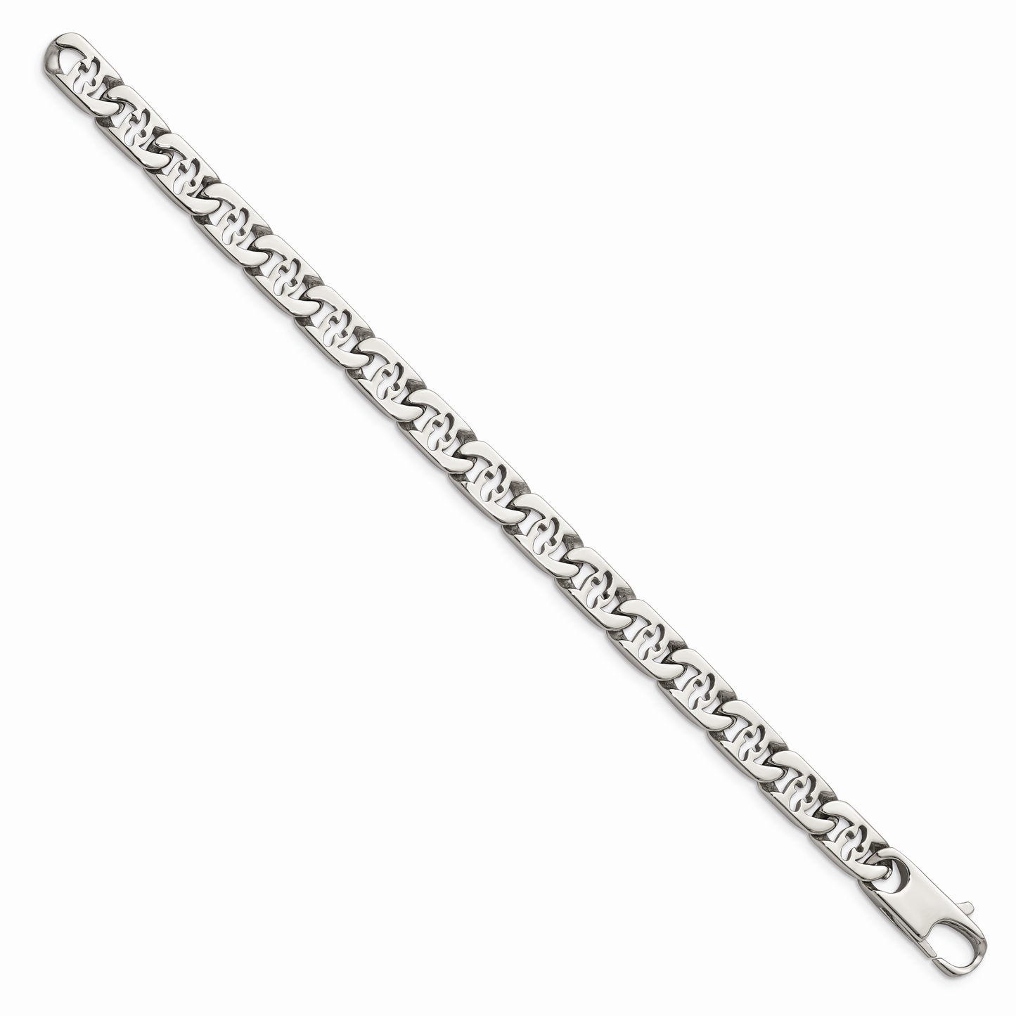 Chisel Brand Jewelry, Stainless Steel Polished Oval Links 8.5in Bracelet
