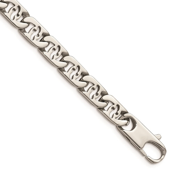 Chisel Brand Jewelry, Stainless Steel Polished Oval Links 8.5in Bracelet