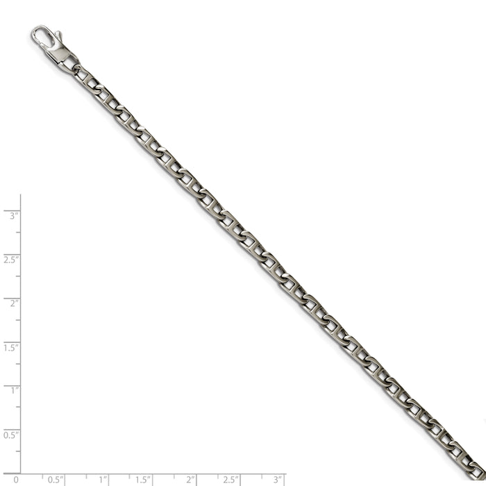 Chisel Brand Jewelry, Stainless Steel Polished Oval Links 7.75in Bracelet