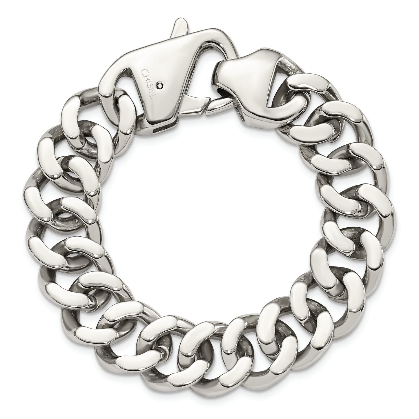 Chisel Brand Jewelry, Stainless Steel Polished Heavy Link 8.5in Bracelet