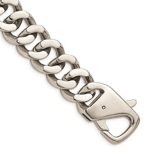 Chisel Brand Jewelry, Stainless Steel Polished Heavy Link 8.5in Bracelet