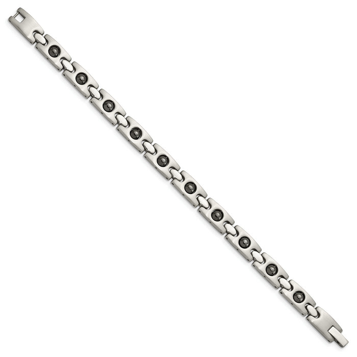 Chisel Brand Jewelry, Stainless Steel Magnetic Ball Accent Men's Bracelet