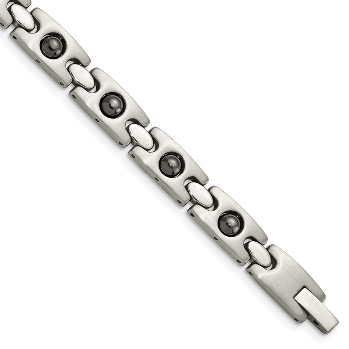 Chisel Brand Jewelry, Stainless Steel Magnetic Ball Accent Men's Bracelet