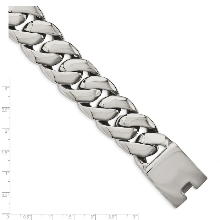 Chisel Brand Jewelry, Stainless Steel Polished 9in Bracelet