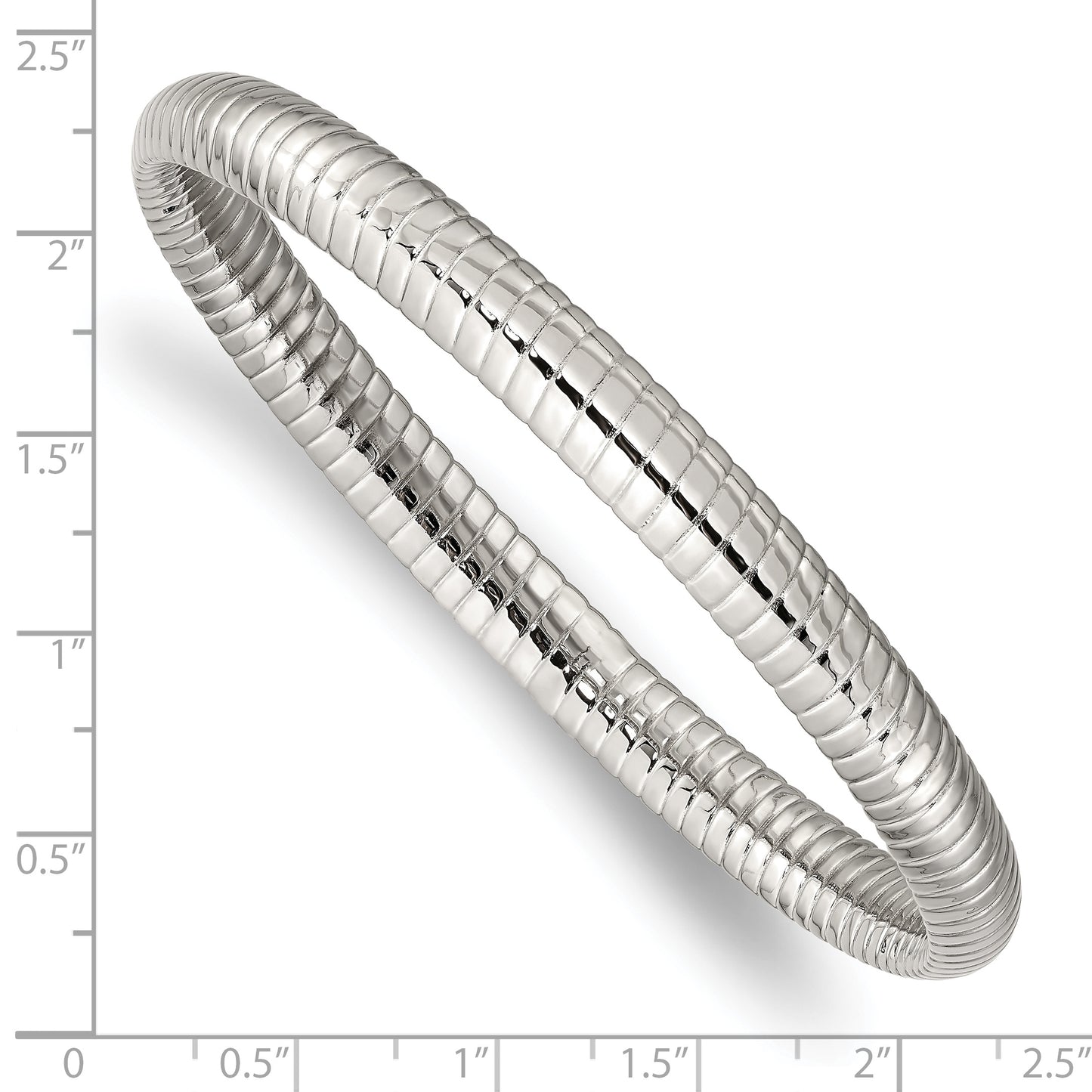 Chisel Brand Jewelry, Stainless Steel Textured Hollow Slip-on Bangle