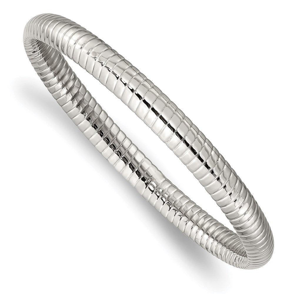 Chisel Brand Jewelry, Stainless Steel Textured Hollow Slip-on Bangle
