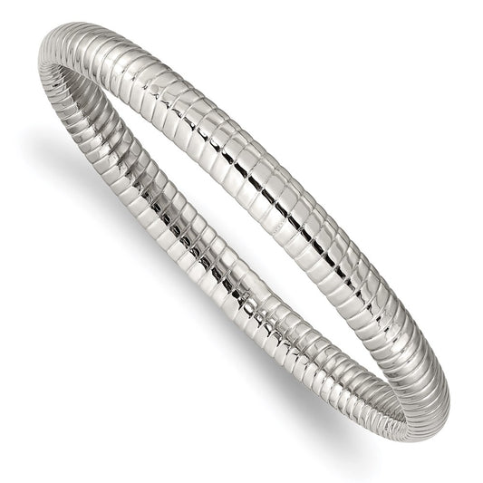 Chisel Brand Jewelry, Stainless Steel Textured Hollow Slip-on Bangle