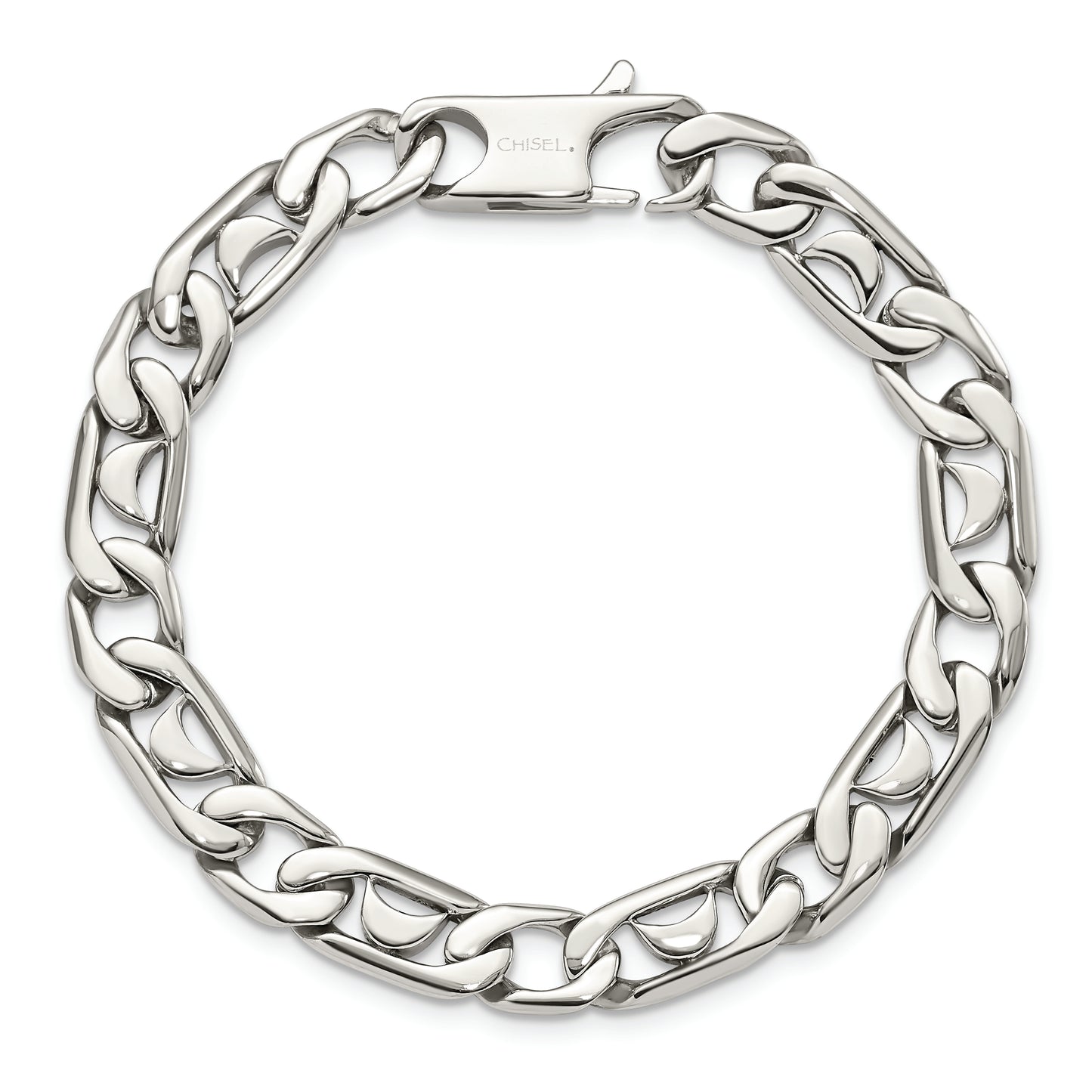 Chisel Brand Jewelry, Stainless Steel Polished Links Bracelet