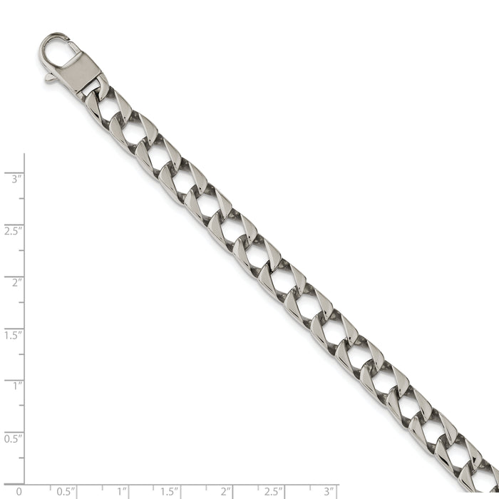 Chisel Brand Jewelry, Stainless Steel Polished Square Link 8.5in Bracelet