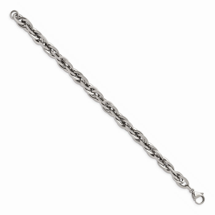 Chisel Brand Jewelry, Stainless Steel Oval Links 8in Bracelet