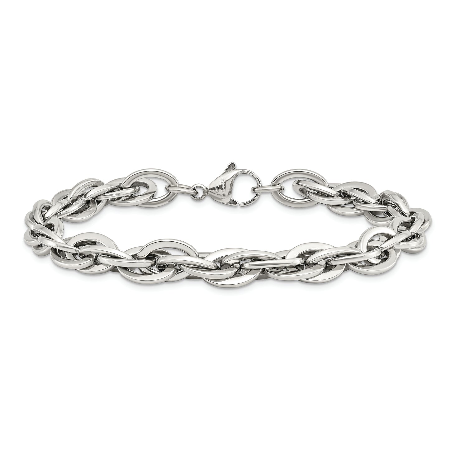 Chisel Brand Jewelry, Stainless Steel Oval Links 8in Bracelet