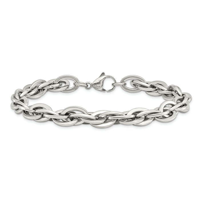 Chisel Brand Jewelry, Stainless Steel Oval Links 8in Bracelet