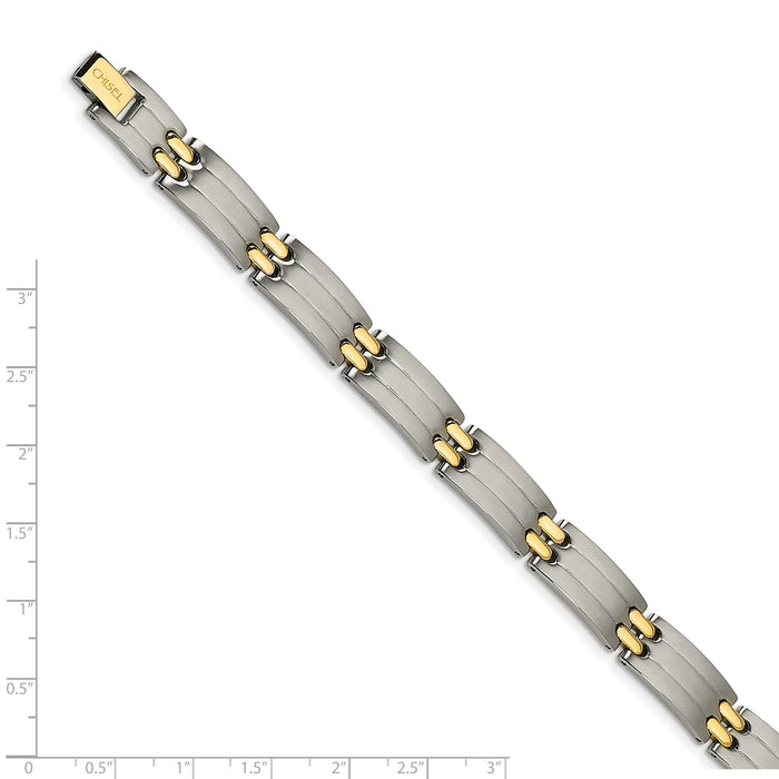 Chisel Brand Jewelry, Stainless Steel Yellow IP-plated Men's Bracelet