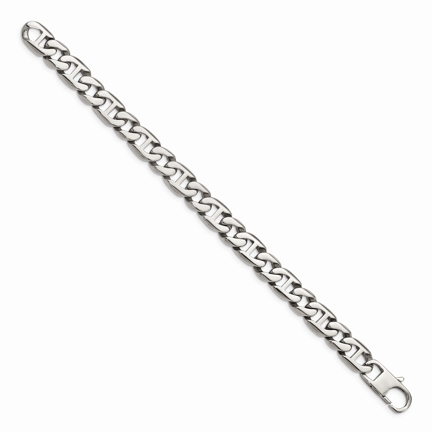 Chisel Brand Jewelry, Stainless Steel Polished Links Bracelet