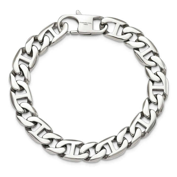 Chisel Brand Jewelry, Stainless Steel Polished Links Bracelet