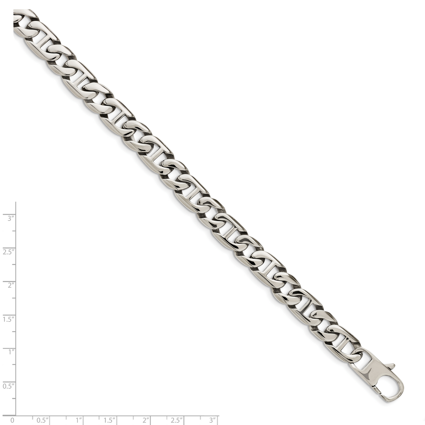 Chisel Brand Jewelry, Stainless Steel Polished Links Bracelet
