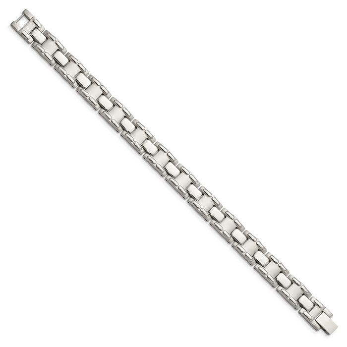 Chisel Brand Jewelry, Stainless Steel Brushed and Polished 8.75in Men's Bracelet