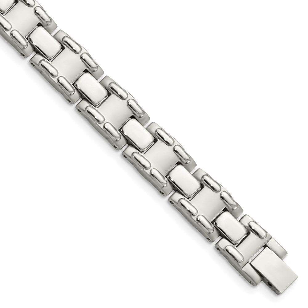 Chisel Brand Jewelry, Stainless Steel Brushed and Polished 8.75in Men's Bracelet
