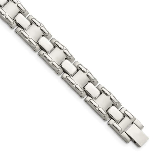 Chisel Brand Jewelry, Stainless Steel Brushed and Polished 8.75in Men's Bracelet