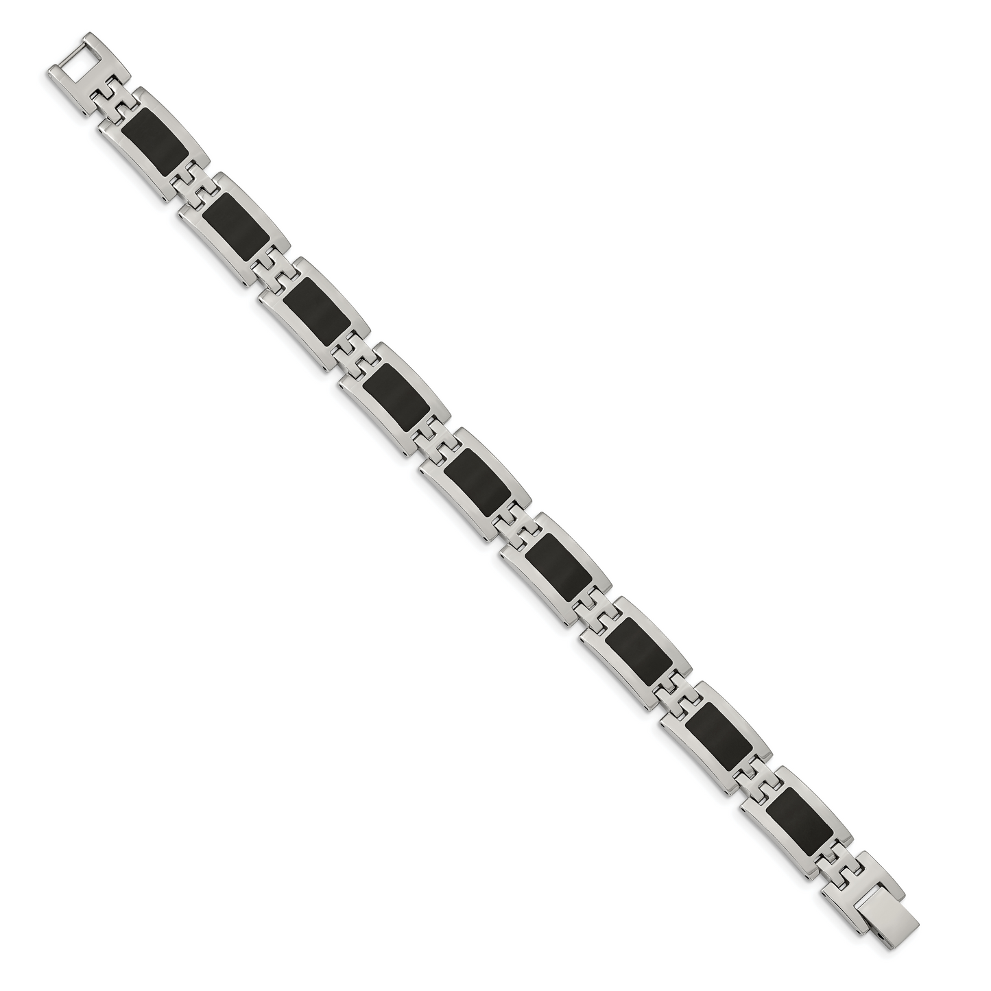 Chisel Brand Jewelry, Stainless Steel Black Enamel 9in Men's Bracelet