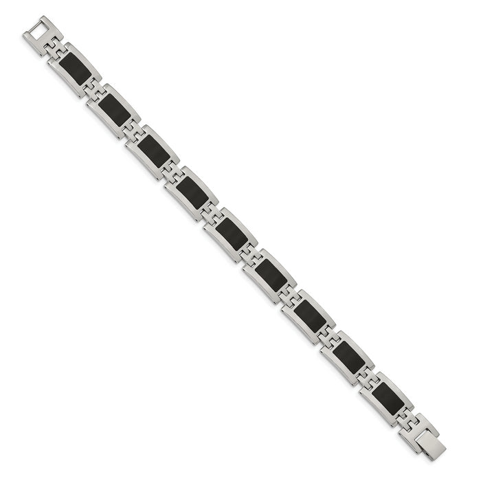 Chisel Brand Jewelry, Stainless Steel Black Enamel 9in Men's Bracelet