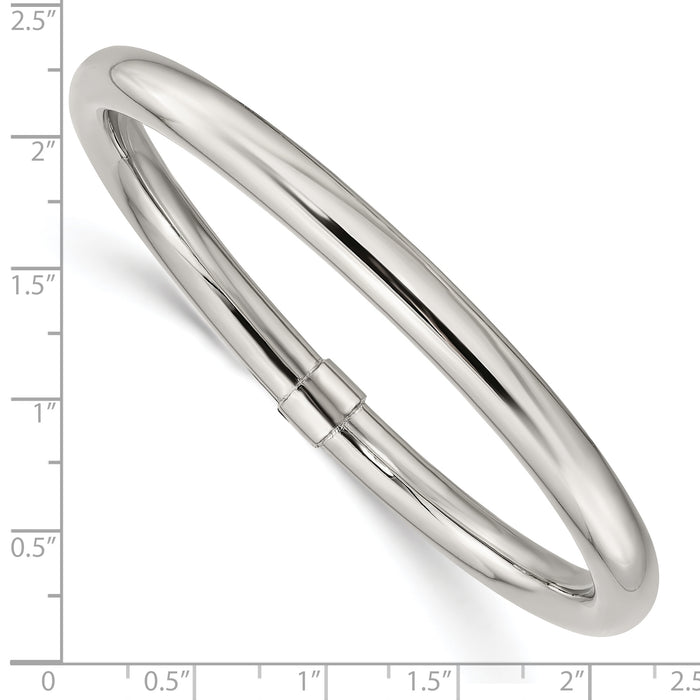 Chisel Brand Jewelry, Stainless Steel Polished Hollow Bangle Bracelet