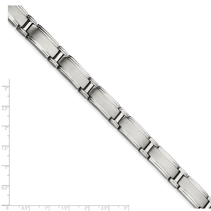 Chisel Brand Jewelry, Stainless Steel Brushed and Polished 9.25in Men's Bracelet