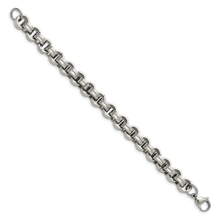 Chisel Brand Jewelry, Stainless Steel Circle Link 8in Bracelet