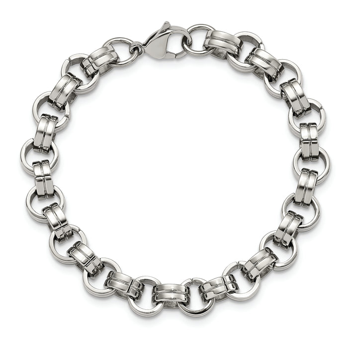 Chisel Brand Jewelry, Stainless Steel Circle Link 8in Bracelet