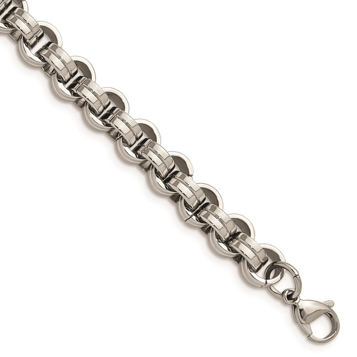 Chisel Brand Jewelry, Stainless Steel Circle Link 8in Bracelet