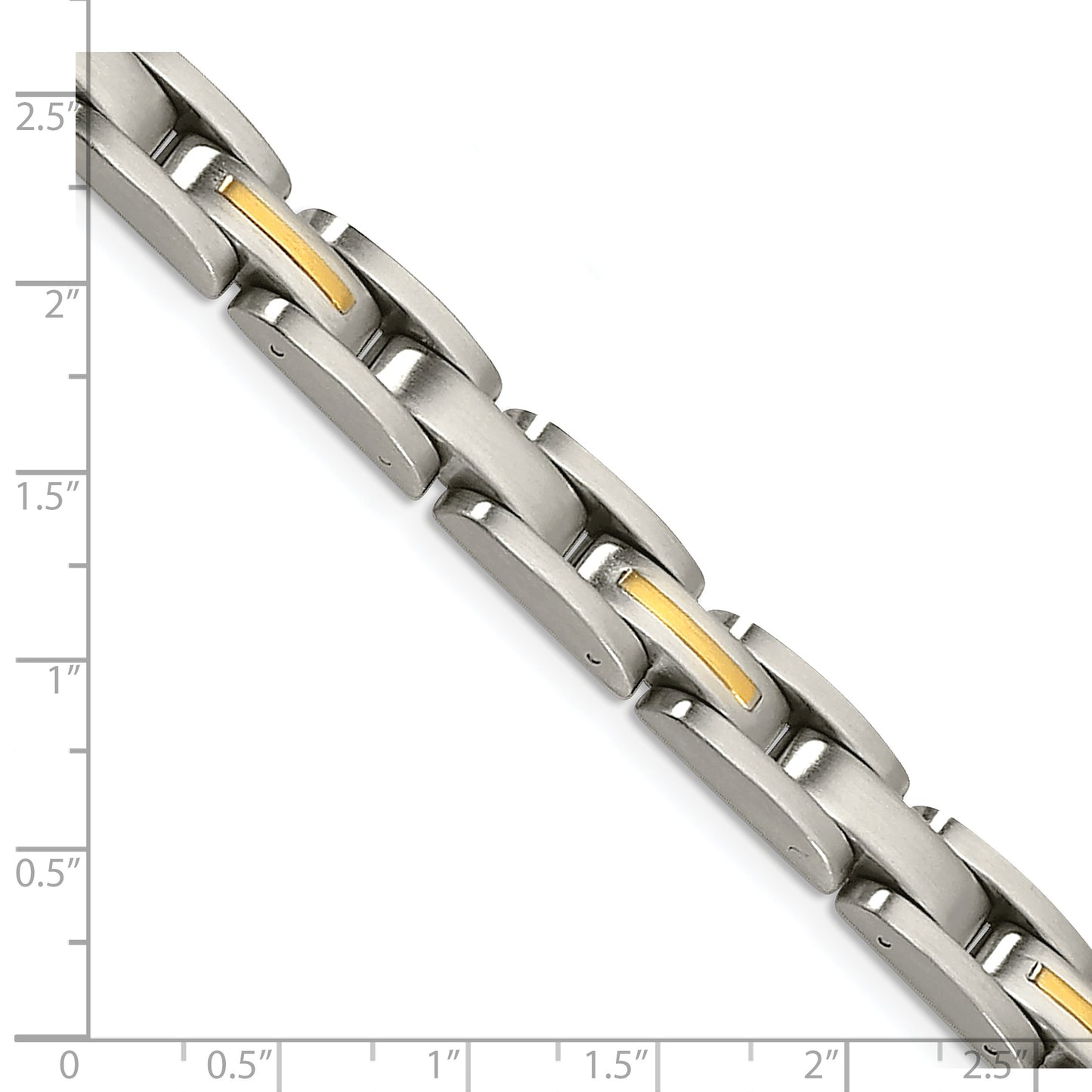 Chisel Brand Jewelry, Stainless Steel 14k Yellow Inlay 8in Men's Bracelet