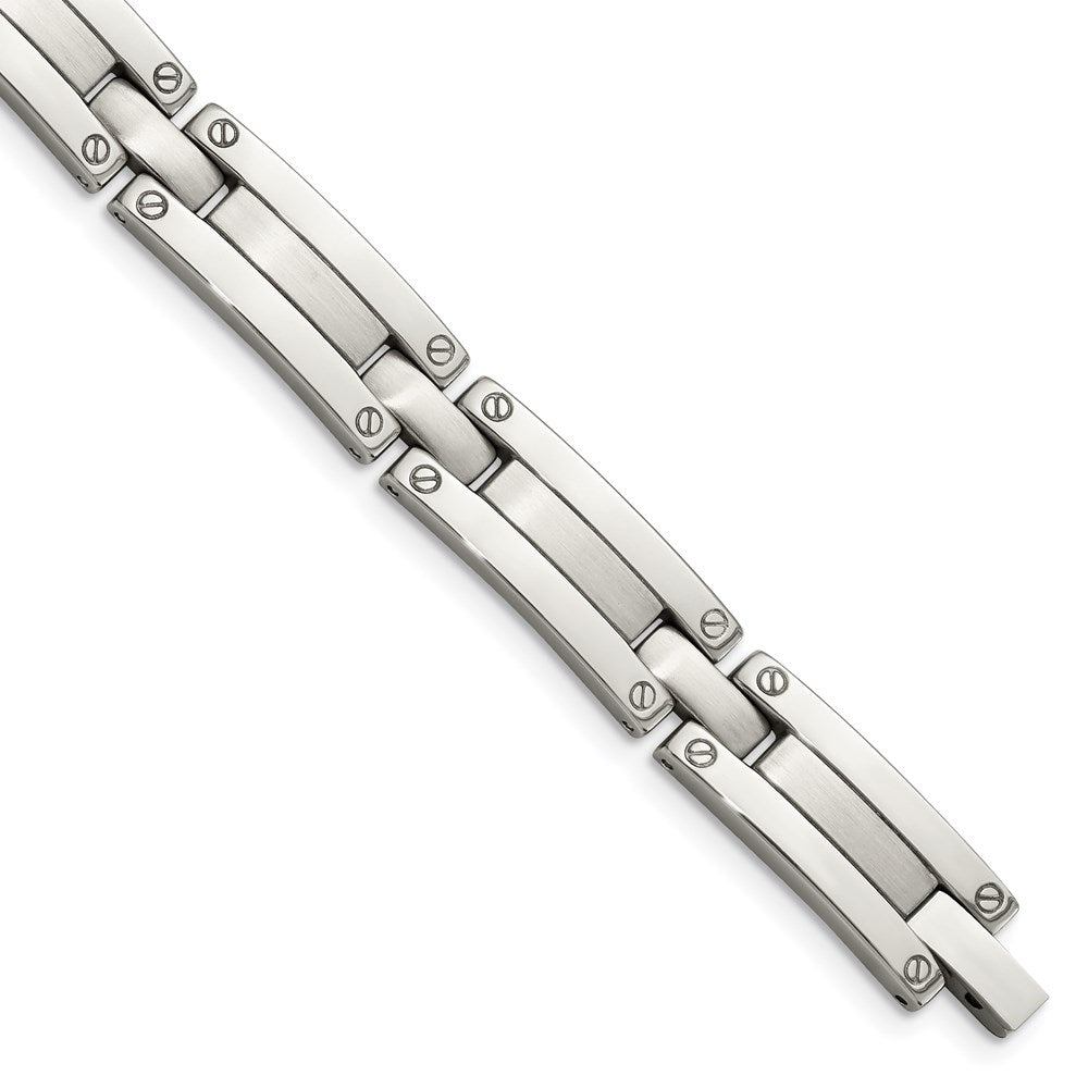 Chisel Brand Jewelry, Stainless Steel Brushed and Polished 8.5in Men's Bracelet