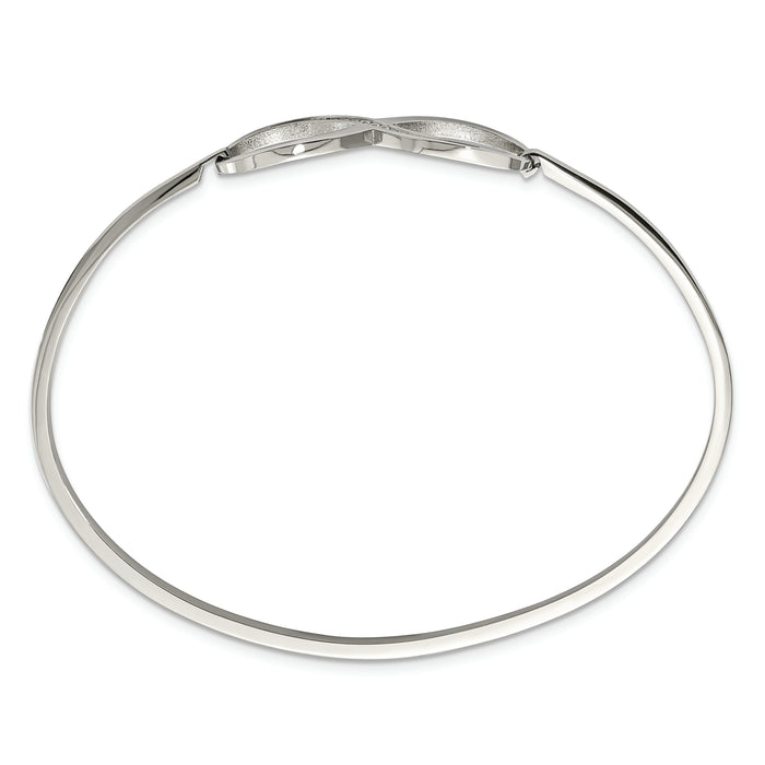 Chisel Brand Jewelry, Stainless Steel Infinity Polished CZ Bangle